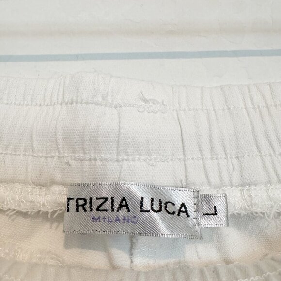 NEW Patrizia Luca High Rise Pull On Cargo Pants Roll Tab White NWOT Size Large - Picture 6 of 9